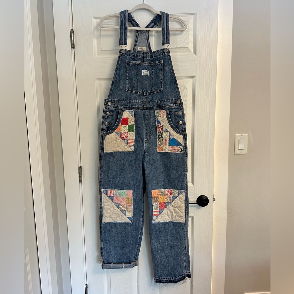 Vintage? Levi’s overalls with vintage upcycled quilt patches